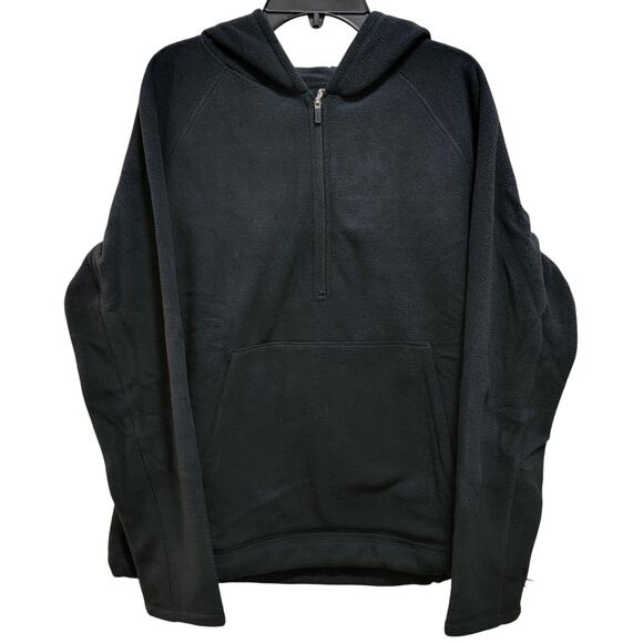 BASS Outdoor Women Cozy Cold Weather Half Zip Fleece Hoodie Size US XL Black QVP - Picture 2 of 4